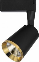 Светодиодный светильник Feron AL111 трековый на шинопровод 12W дневной свет (4000К), 35 градусов, черный с золотой рамкой