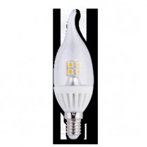 Лампа светодиодная Ecola candle   LED  4,0W 220V E14 2700K 320° прозрачная свеча на ветру искристая точка (керамика) 125х37