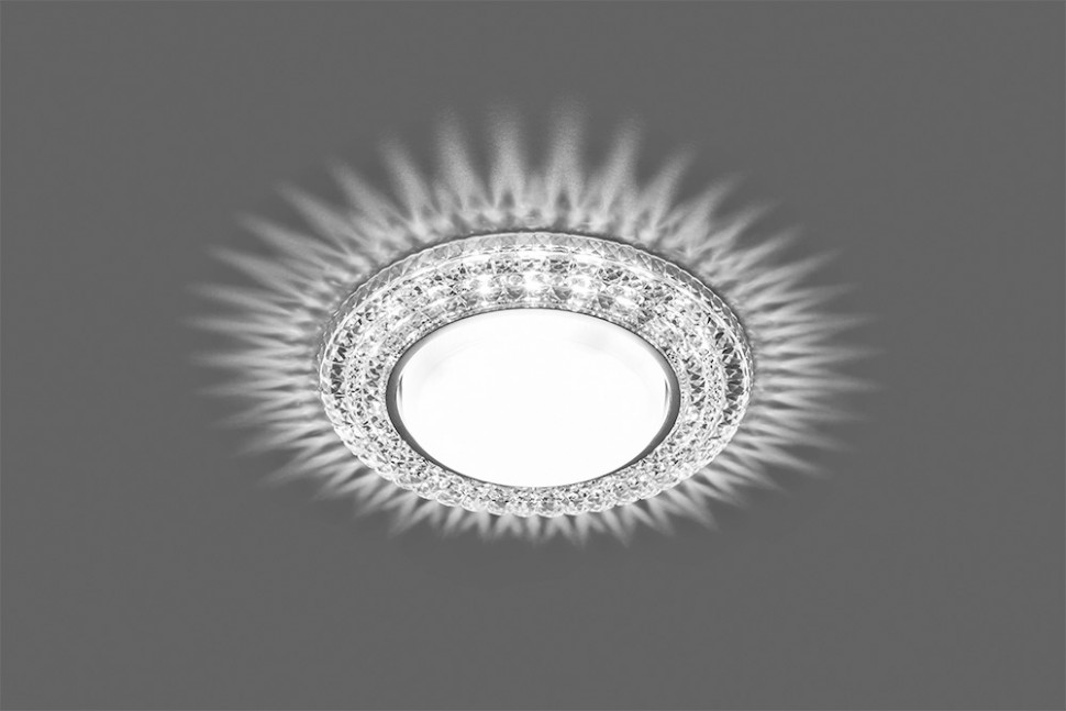 Светильник встраиваемый с белой LED подсветкой Feron CD4020 потолочный GX53 без лампы прозрачный, артикул FERON 29473