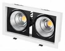 Встраиваемый светильник Arlight CL-KARDAN-S283x152-2x25W White6000 (WH-BK, 30 deg) 028860