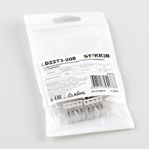 Клемма монтажная 8-проводная STEKKER  для 1-жильного проводника LD2273-208 (5 штук в упаковке)