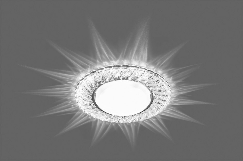 Светильник встраиваемый с белой LED подсветкой Feron CD4021 потолочный GX53 без лампы прозрачный, артикул FERON 29474