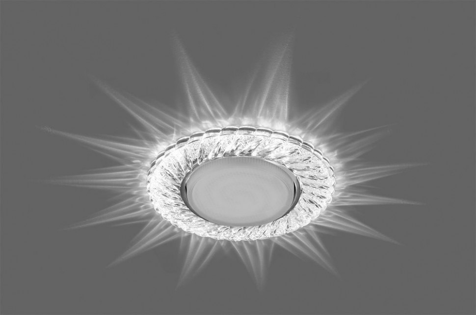 Светильник встраиваемый с белой LED подсветкой Feron CD4021 потолочный GX53 без лампы прозрачный, артикул FERON 29474