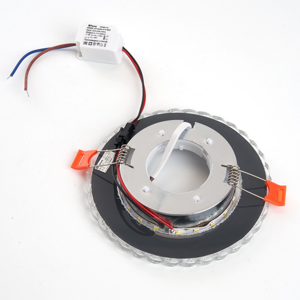 Светильник встраиваемый с белой LED подсветкой Feron CD4021 потолочный GX53 без лампы прозрачный, артикул FERON 29474