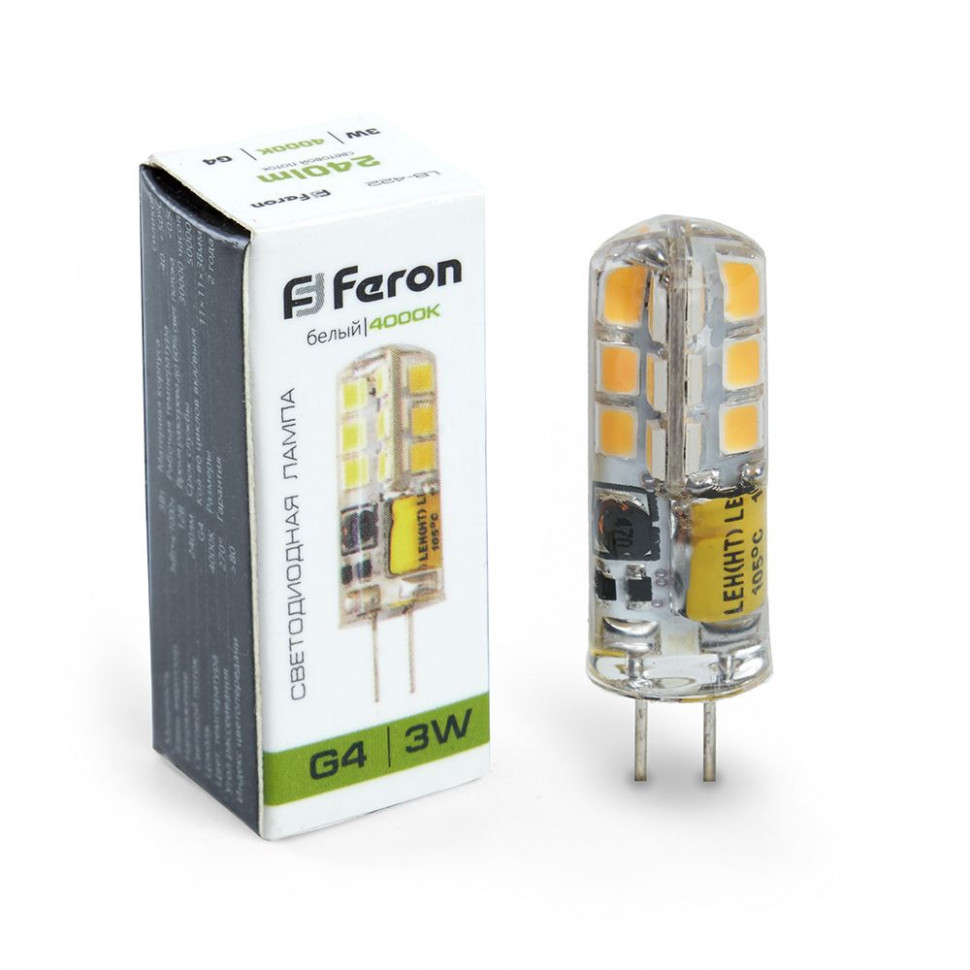 Лампа светодиодная Feron LB-422 G4 3W 12V  4000K, артикул FERON 25532