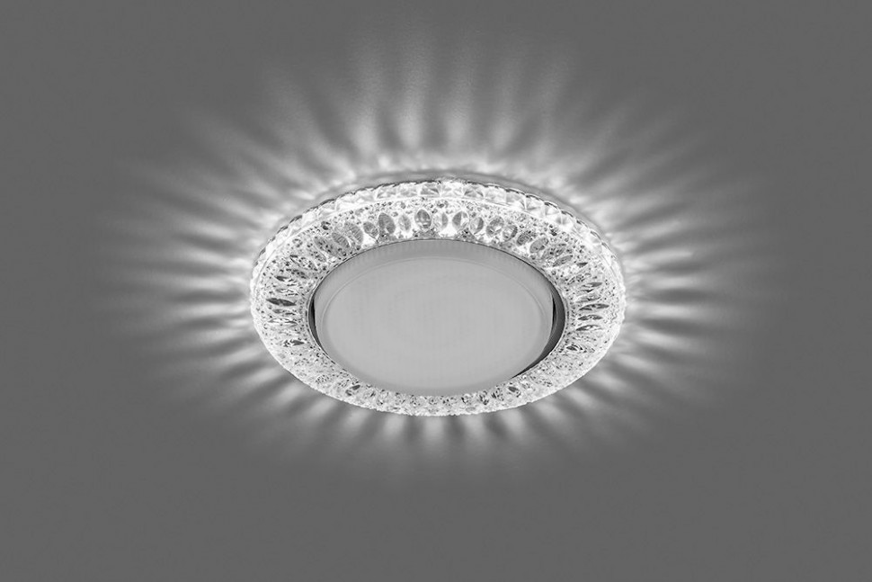 Светильник встраиваемый с белой LED подсветкой Feron CD4022 потолочный GX53 без лампы прозрачный, артикул FERON 29475