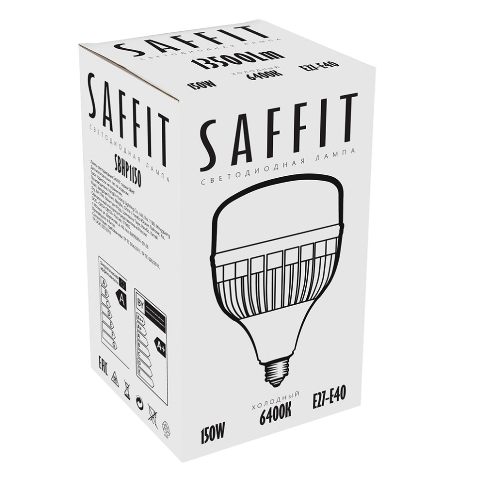 Лампа светодиодная SAFFIT SBHP1150 E27-E40 150W 230V 6400K, артикул SAFFIT 55144