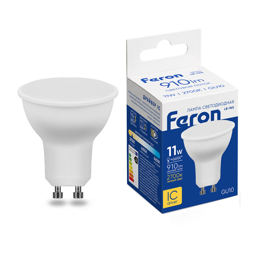 Лампа светодиодная Feron LB-760 MR16 GU10 11W 175-265V 2700K, артикул FERON 38140