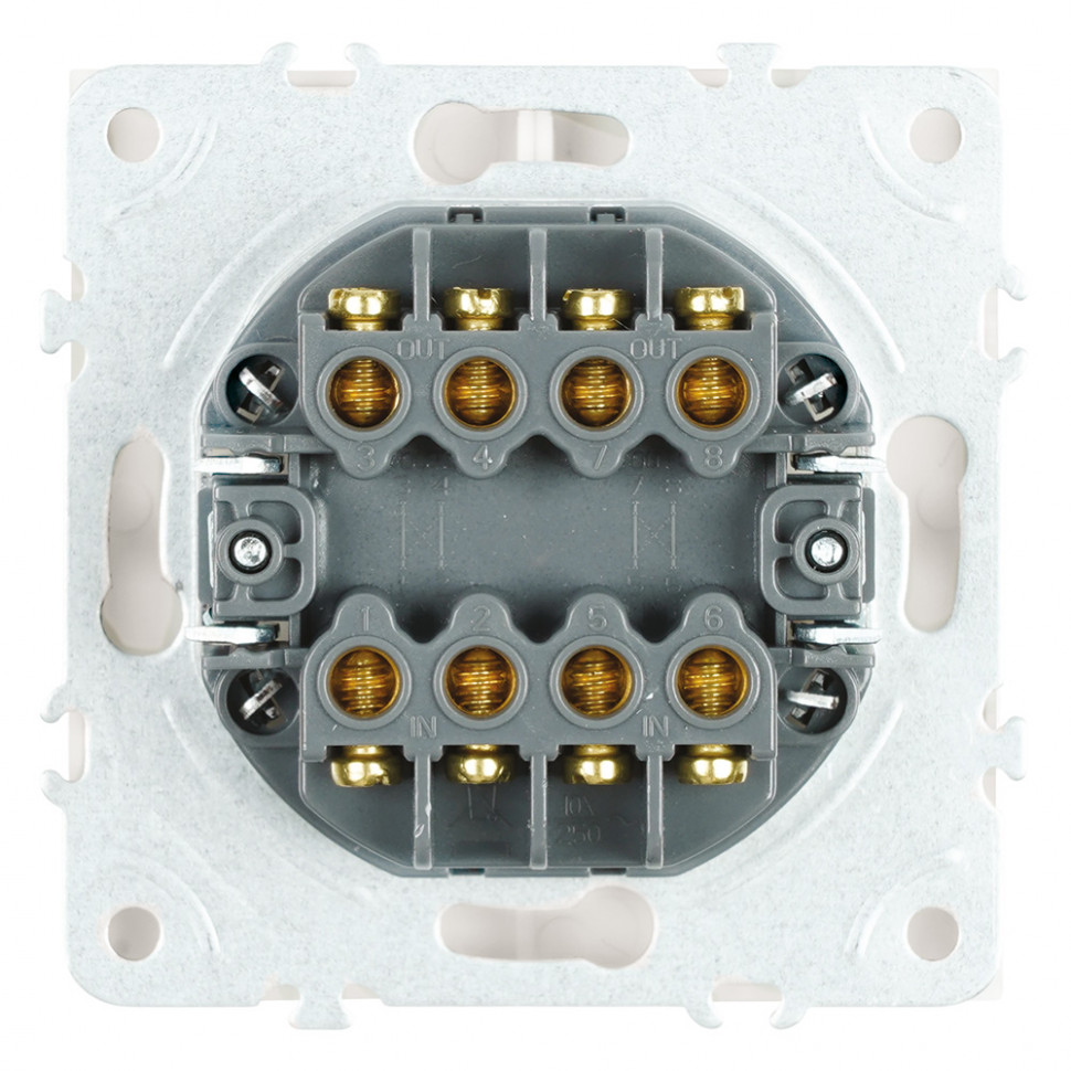 Переключатель перекрестный 2-клавишный (механизм), STEKKER, 250В, 10А, серия Эмили, RSW10-5111-01, белый фарфор, soft touch, артикул STEKKER 50162