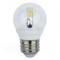 Лампа светодиодная Ecola globe   LED Premium  4,0W G45 220V E27 4000K 320° прозрачный шар искристая точка (керамика) 76х45