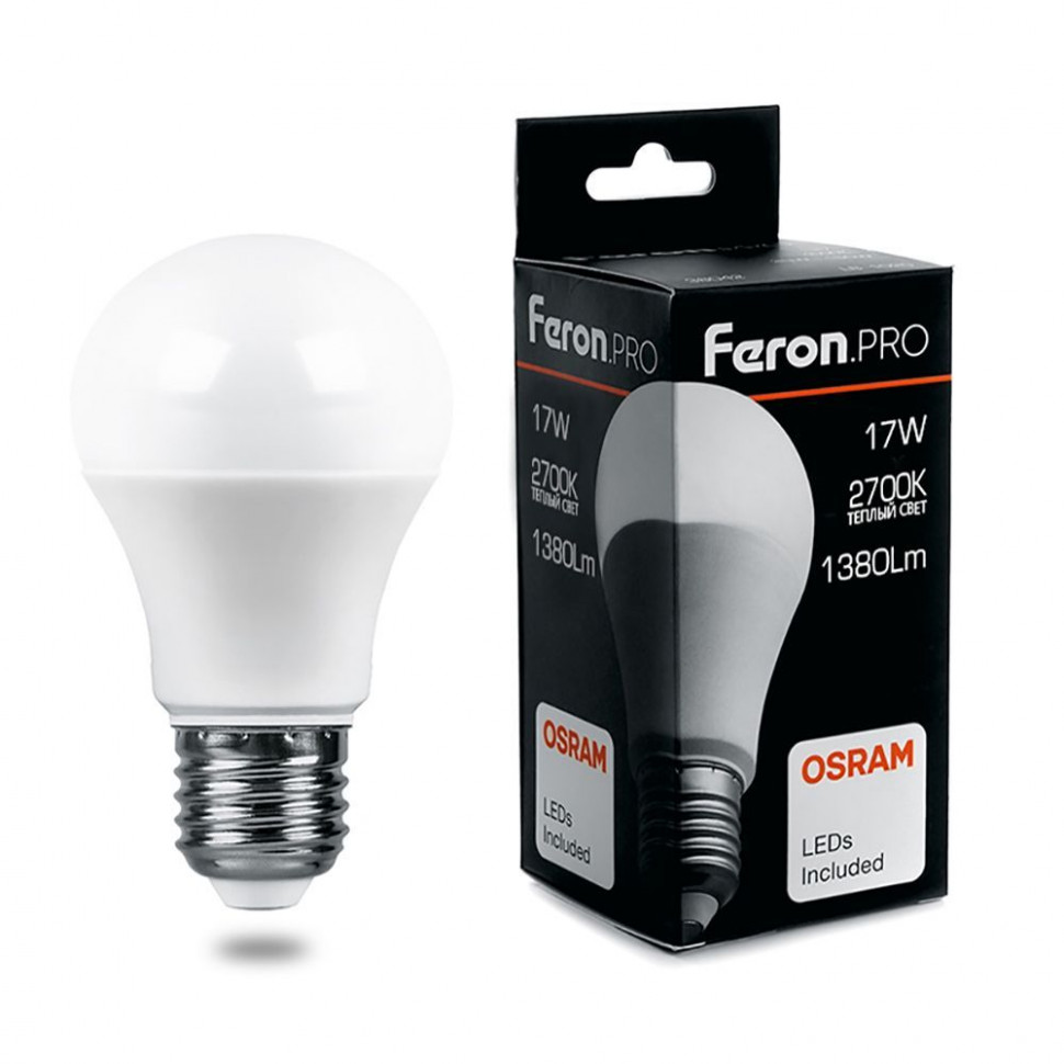 Лампа светодиодная Feron.PRO LB-1017 Шар E27 17W 175-265V 2700K, артикул FERON 38038