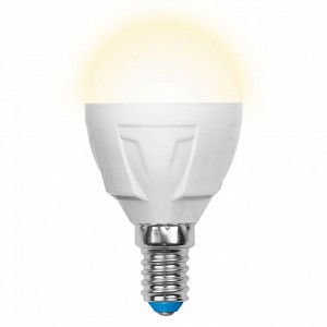 UL_UL-00000773 Лампа светодиодная E14 265В 7Вт 3000K LED-G45-7W/WW/E14/FR PLP01WH Uniel 