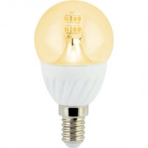 Лампа светодиодная Ecola globe   LED Premium  4,0W G45 220V E14 золотистый 320° прозрачный шар искристая точка (керамика) 86х45