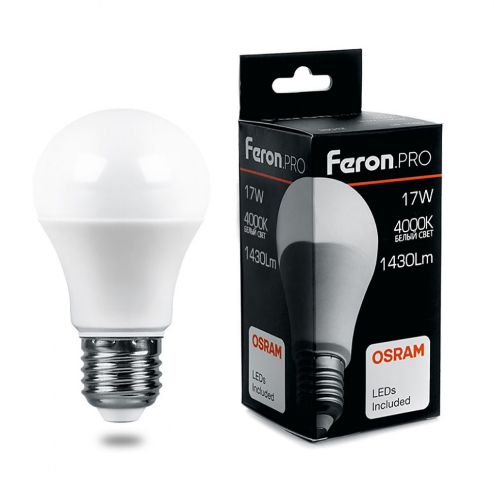 Лампа светодиодная Feron.PRO LB-1017 Шар E27 17W 175-265V 4000K, артикул FERON 38039