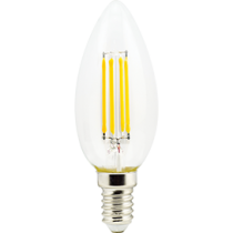 Лампа светодиодная Ecola candle   LED Premium  5,0W  220V E14 2700K 360° filament прозр. нитевидная свеча (Ra 80, 100 Lm/W, КП=0) 96х37