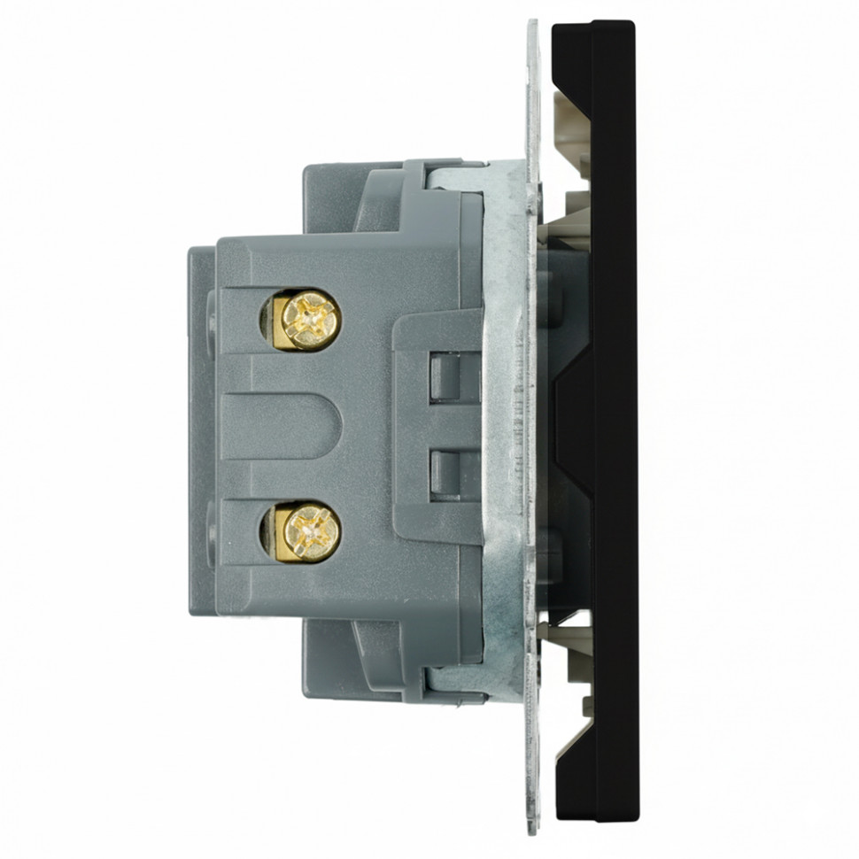 Розетка 2-местная USB + Type C (механизм), STEKKER, 250В, 20W, серия Эмили, RST10-5115-05, черный уголь, soft touch, артикул STEKKER 49853