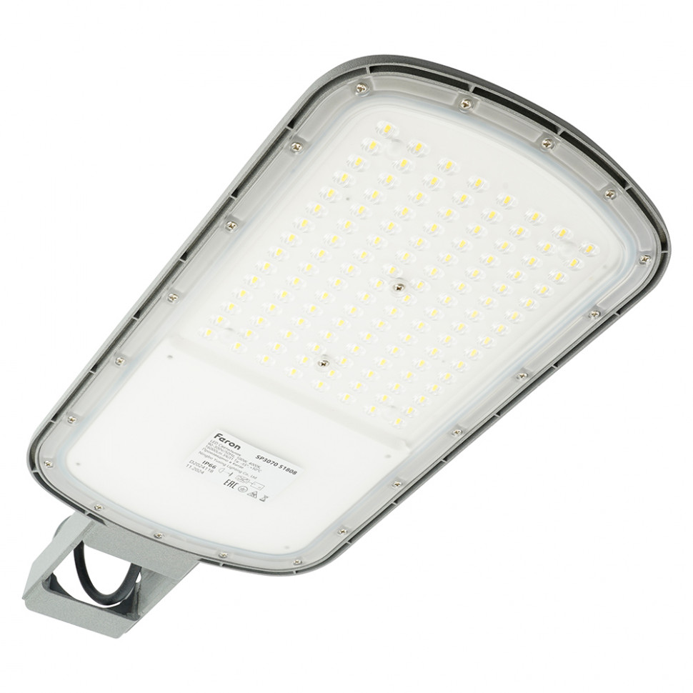 Светодиодный уличный консольный светильник Feron SP3070 100W 4000K AC90-300V, серый, артикул FERON 51808