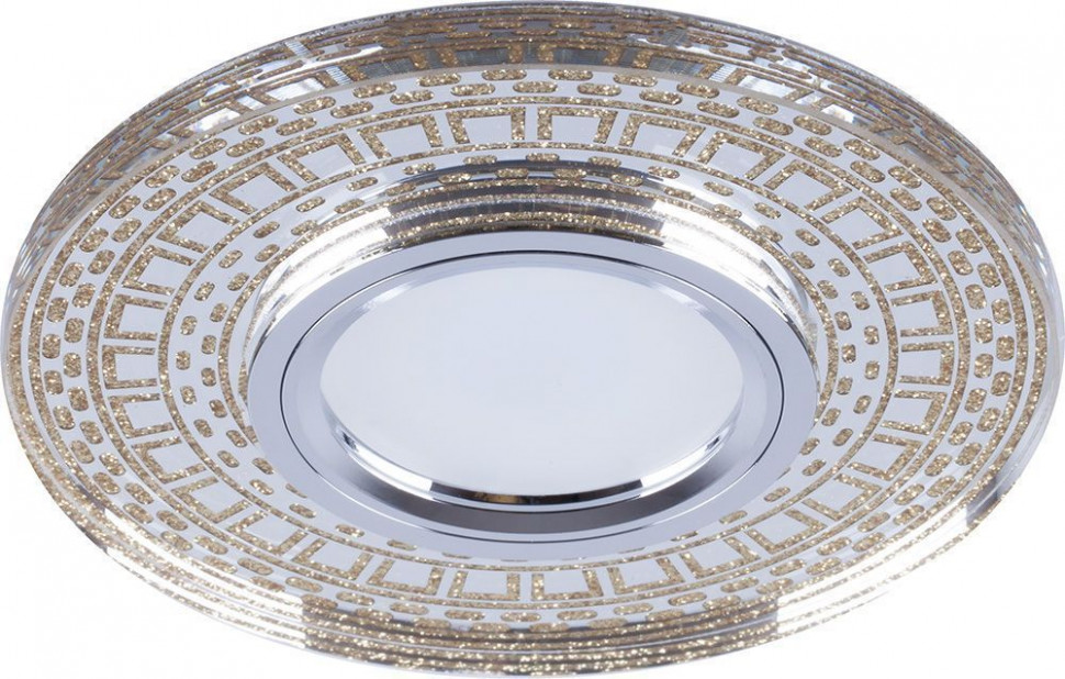 Светильник встраиваемый с LED подсветкой Feron CD981 потолочный MR16 G5.3 прозрачный, золото, артикул FERON 32438