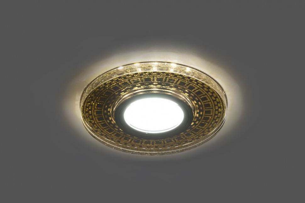 Светильник встраиваемый с LED подсветкой Feron CD981 потолочный MR16 G5.3 прозрачный, золото, артикул FERON 32438