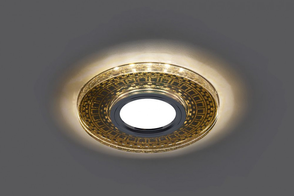 Светильник встраиваемый с LED подсветкой Feron CD981 потолочный MR16 G5.3 прозрачный, золото, артикул FERON 32438