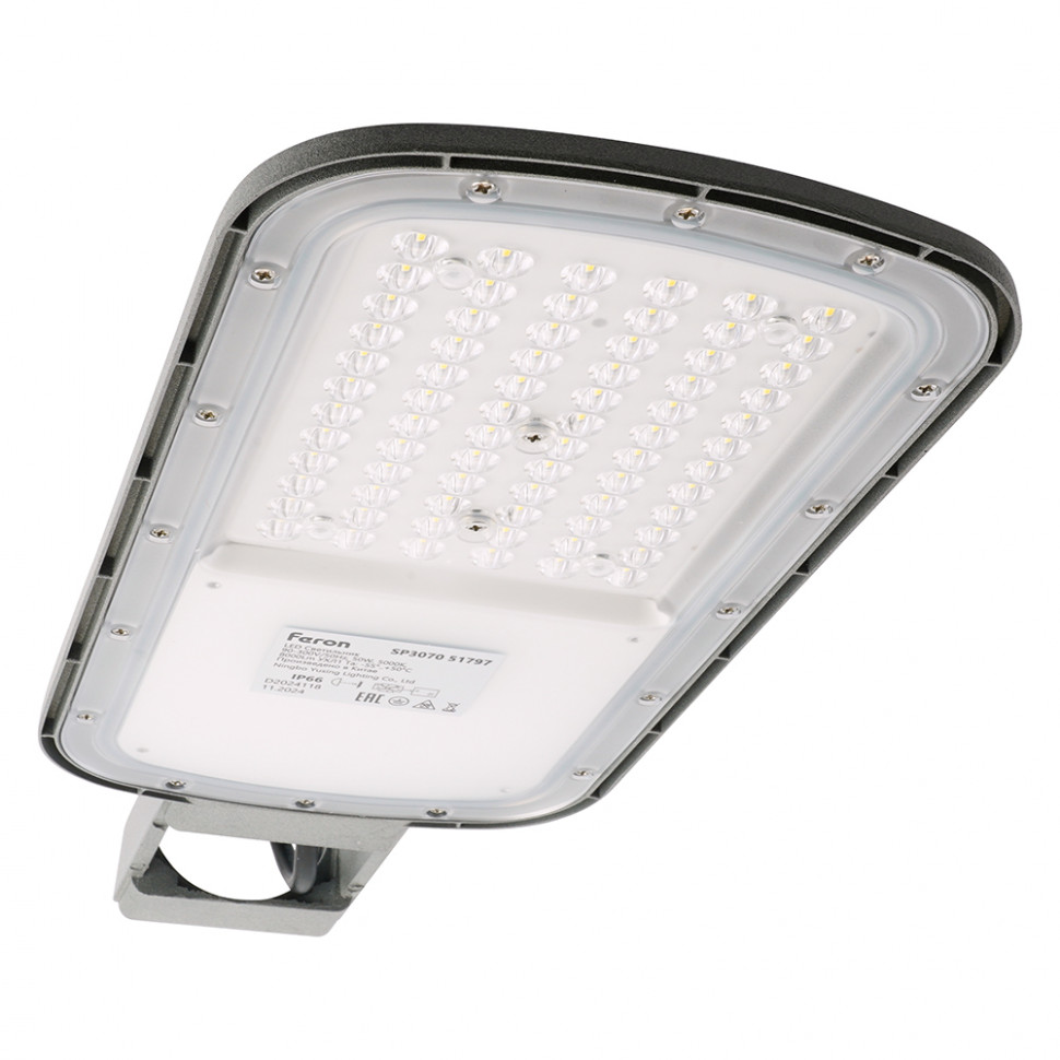 Светодиодный уличный консольный светильник Feron SP3070 50W 5000K AC90-300V, серый, артикул FERON 51797
