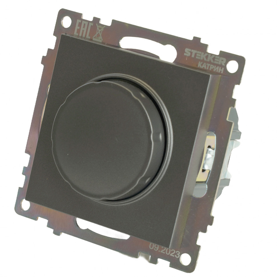 Выключатель диммирующий TRIAC (механизм) 250В, 500W, серия Катрин, графит, GLS10-7106-06, артикул STEKKER 49413