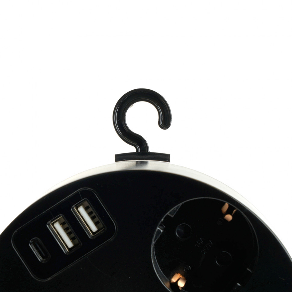 HM10-51-01 Удлинитель 5-местный с/з, 3x1мм2, 2.5м, 250В, 16А, 2USB+С 5V 3,1А, серия Comfort, черный, артикул STEKKER 49656