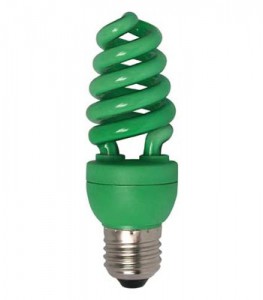 Z7CG20ECB Цветная лампа Ecola Spiral Color 20W 220V E27 Green Зеленый 148x60 