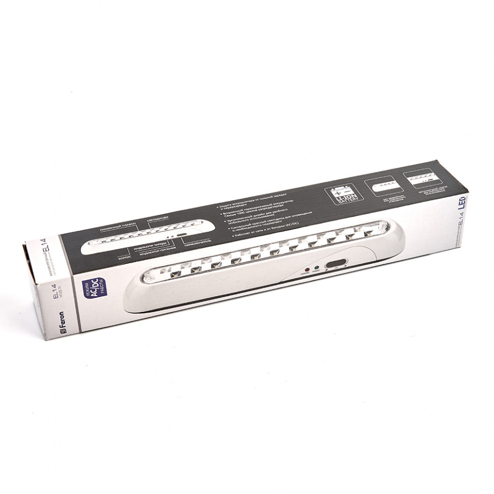 Светильник аккумуляторный, 22 LED AC/DC, белый, EL14, артикул FERON 12634
