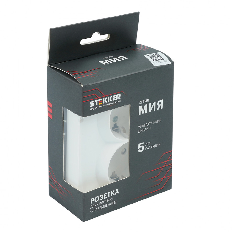 Розетка 2-местная с защитной шторкой (механизм), STEKKER, б/з, 250В, 16А, серия Мия, RST16-3109-01, белая магнолия, артикул STEKKER 50913