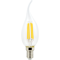 Лампа светодиодная Ecola candle   LED Premium  5,0W  220V E14 2700K 360° filament прозр. нитевидная свеча на ветру (Ra 80, 100 Lm/W, КП=0) 125х37