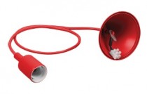 Патрон для ламп со шнуром 1м Feron 230V E27, красный, LH127