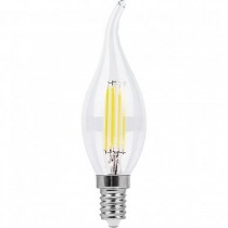 Лампа светодиодная Feron LB-74 Свеча на ветру E14 11W теплый свет (2700К) прозрачный