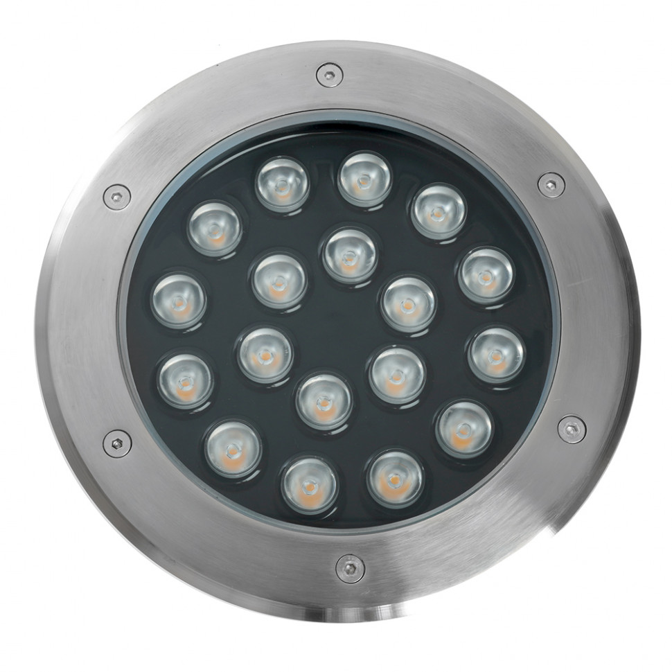 Светодиодный светильник тротуарный (грунтовый) Feron SP2804, 20W, AC/DC12V, низковольтный, 3000K, металлик, IP67, артикул FERON 48348