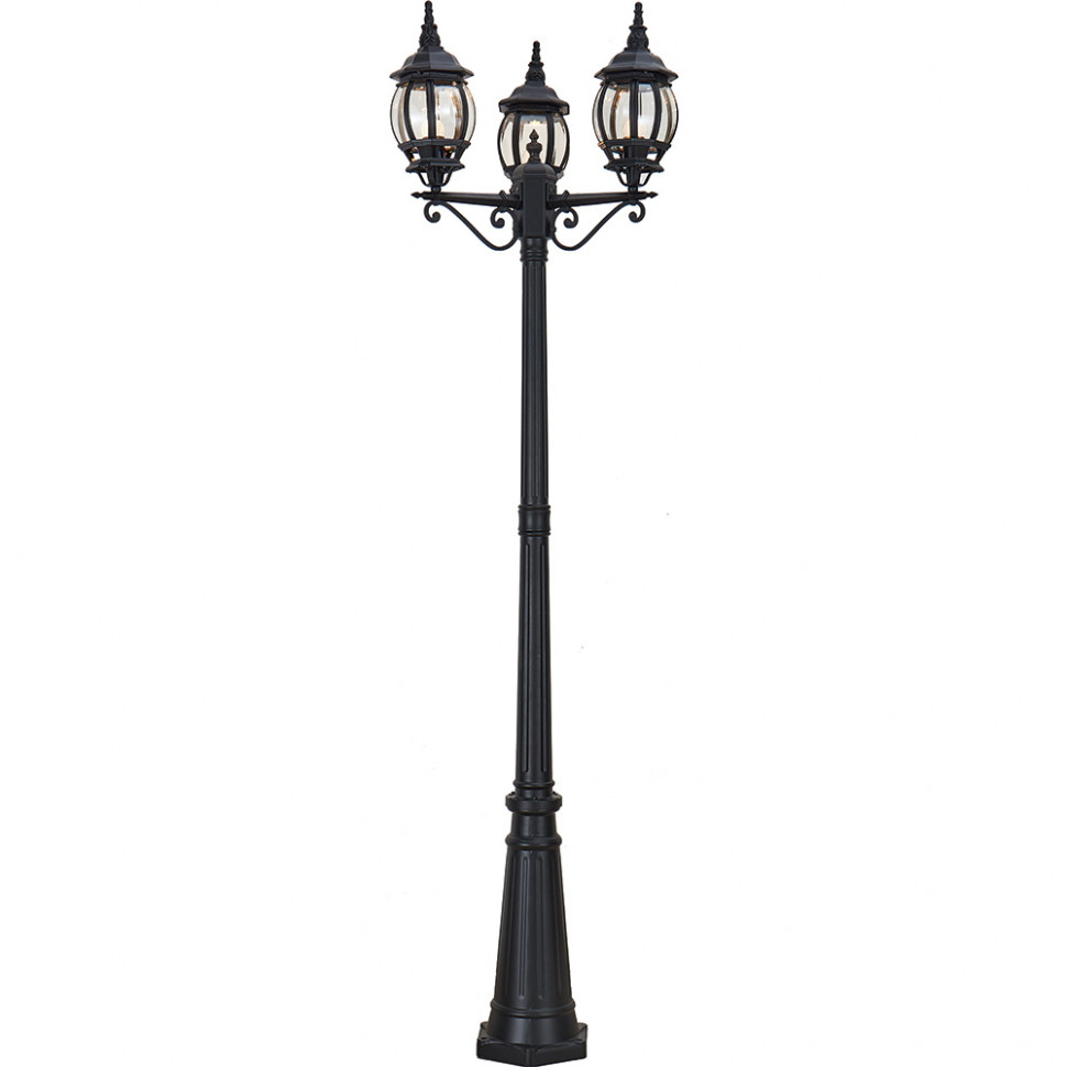 Светильник садово-парковый Feron 8115/PL8115 столб 3*100W E27 230V, черный, артикул FERON 11214