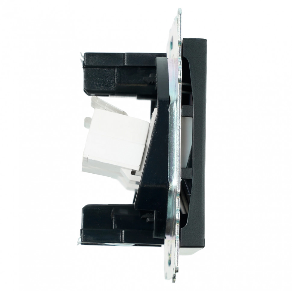 Розетка компьютерная 2-местная RJ-45 (механизм) ,STEKKER ,GLS00-7109-05, серия Катрин, черный, артикул STEKKER 50007
