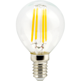 N4GW50ELC Лампа светодиодная Ecola globe   LED  5,0W G45 220V E14 2700K 360° filament прозр. нитевидный шар (Ra 80, 100 Lm/W) 78х45 