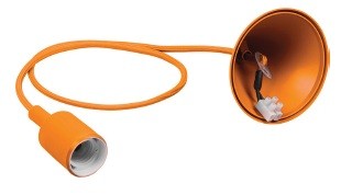 Патрон для ламп со шнуром 1м Feron 230V E27, оранжевый, LH127 22361 Патрон для ламп со шнуром 1м Feron 230V E27, оранжевый, LH127