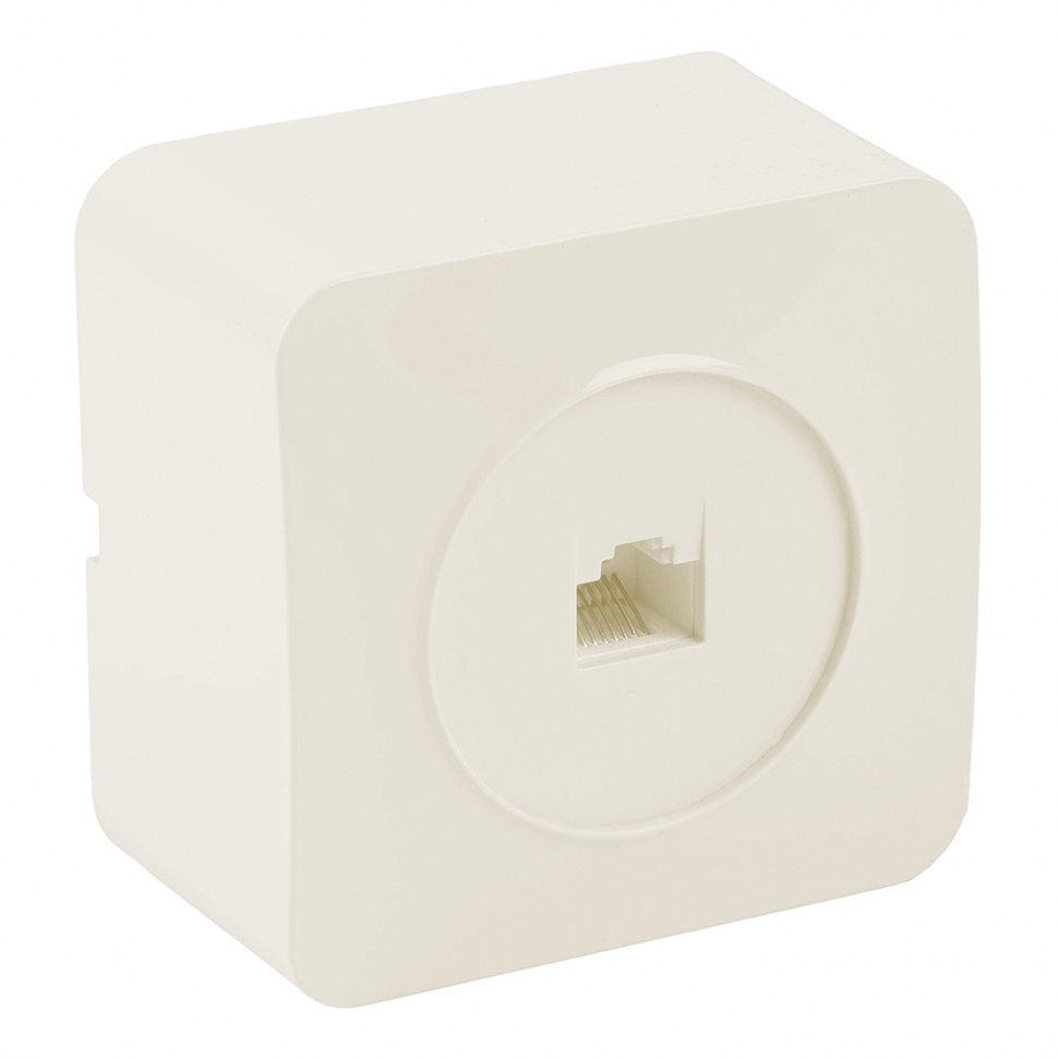 Розетка RJ-45 открытой установки, 1-местная, STEKKER, серия София, слоновая кость, MST00-20-04, артикул STEKKER 49482