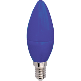 C4TB60ELY Лампа светодиодная Ecola candle   LED color  6,0W 220V E14 Blue свеча Синяя матовая колба 103x37 