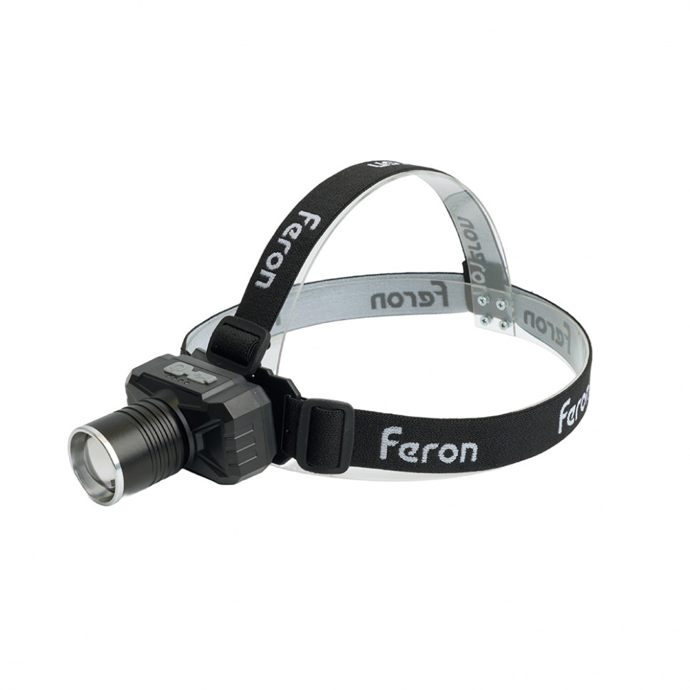 Фонарь налобный FERON TH2314 c аккумулятором 20W, 2500mAh IP44, USB type-C, Алюминий, артикул FERON 51621