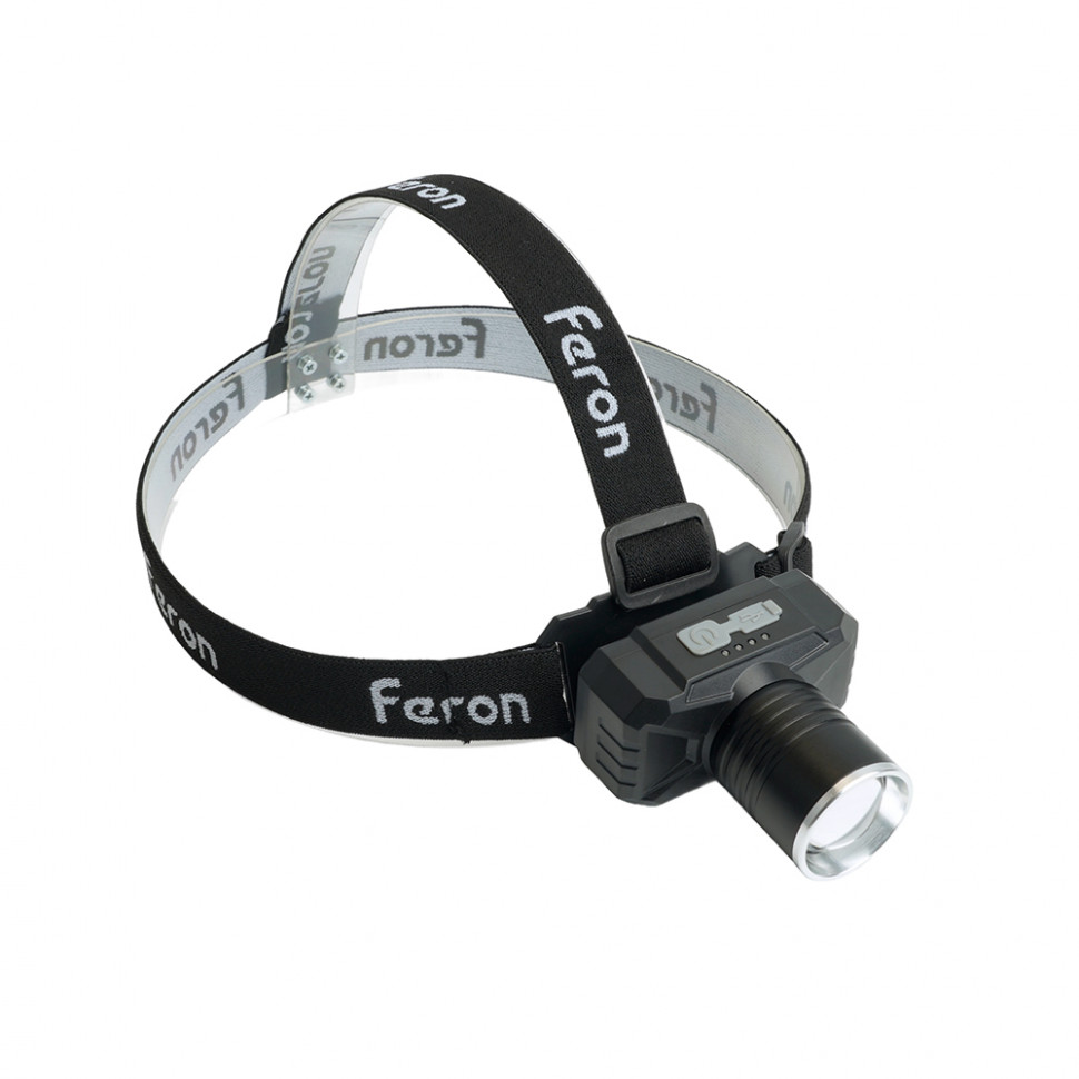Фонарь налобный FERON TH2314 c аккумулятором 20W, 2500mAh IP44, USB type-C, Алюминий, артикул FERON 51621