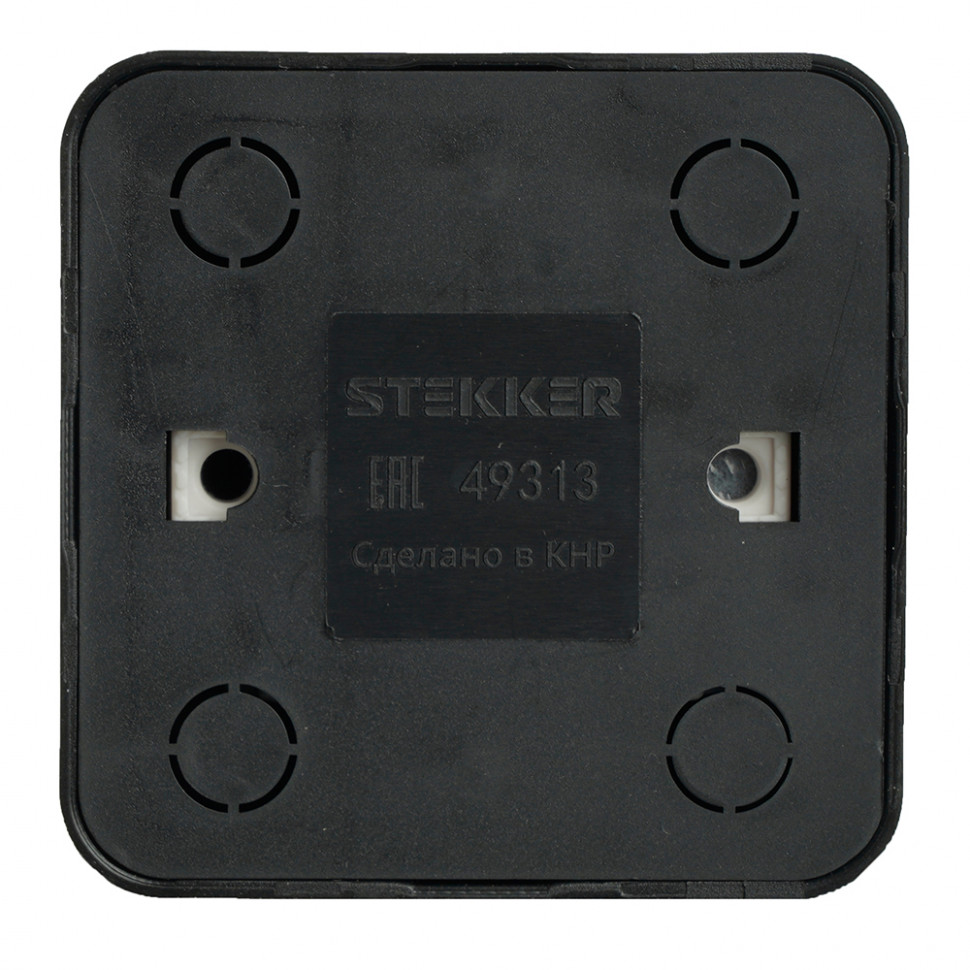 Розетка 1-местная б/з открытой установки, STEKKER, 250В, 10А, IP20, серия София, черный, MST10-11-02, артикул STEKKER 49313