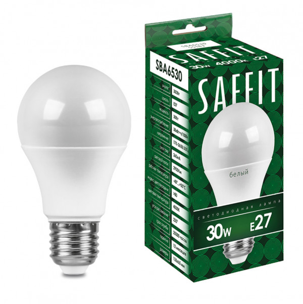 Лампа светодиодная SAFFIT SBA6530 Шар E27 30W 230V 4000K