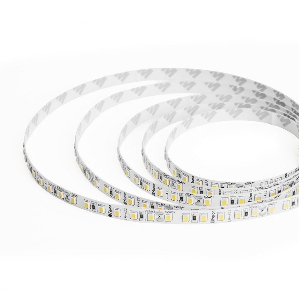 Светодиодная LED лента Feron LS501, 120SMD(2835)/м 11Вт/м 24V 5000*8*1.22мм 4000К IP20, артикул FERON 41057