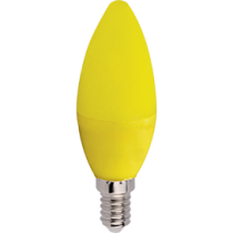 Лампа светодиодная Ecola candle   LED color  6,0W 220V E14 Yellow свеча Желтая матовая колба 103x37