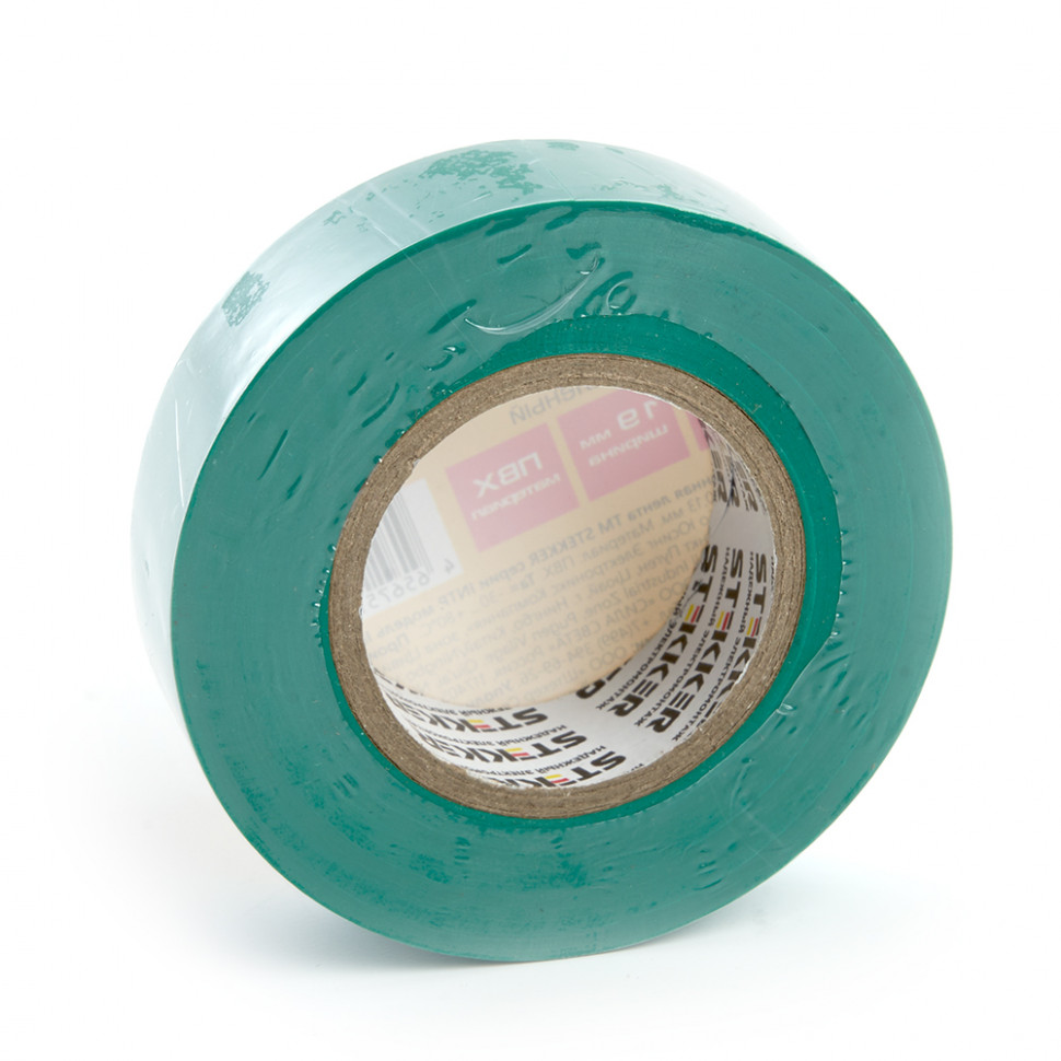 Изоляционная лента STEKKER INTP01319-20 0,13*19 мм, 20 м. зеленая, артикул STEKKER 39909