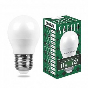 55137 Лампа светодиодная SAFFIT SBG4511 Шарик E27 11W теплый свет (2700К) Лампа светодиодная SAFFIT SBG4511 Шарик E27 11W теплый свет (2700К)