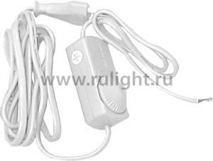 Сетевой шнур с диммером 230V 1,5+0,5м, белый цвет , DM103-200W 23056 Сетевой шнур с диммером  цвет: "белый"