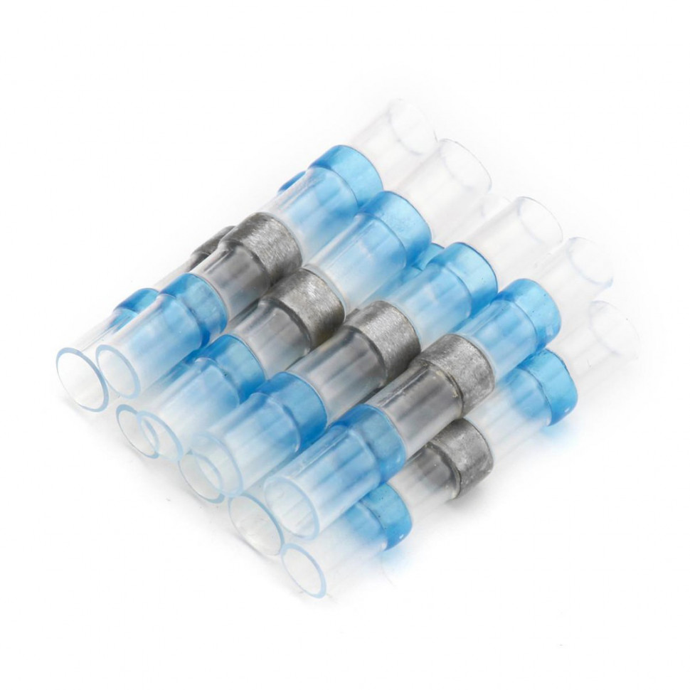 LD302-1525 ГСИ термоусаживаемая с припоем 1,5-2,5 мм2 27A,  прозрачный/голубой (DIY упак 10шт), артикул STEKKER 49161